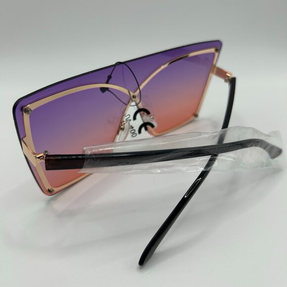 Oversized Ombre Box Shades - Purple to Red - Picture 5 of 5